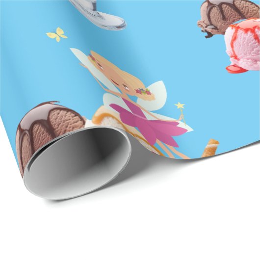 Happy Birthday Wrapping Paper Fairy Ice Creme Geschenkpapier (Rolleneckpunkt)