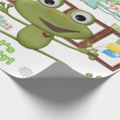 Happy Birthday Wrapping Paper Friends Family Frog Geschenkpapier (Ecke)