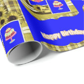 Happy Birthday Wrapping Paper FUN Cupcake Geschenkpapier (Rolleneckpunkt)