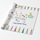 Happy Birthday Wrapping Paper FUN Cupcake Geschenkpapier (Ungerollt)