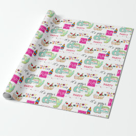 Happy Birthday Wrapping Paper FUN Cupcake Geschenkpapier