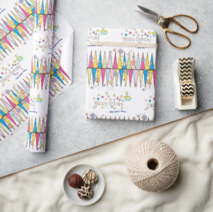 Happy Birthday Wrapping Paper FUN Cupcake Geschenkpapier