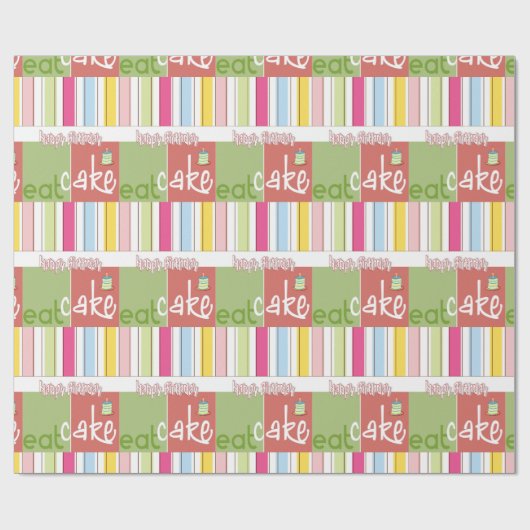 Happy Birthday Wrapping Paper FUN eatCAke Geschenkpapier (Flach)