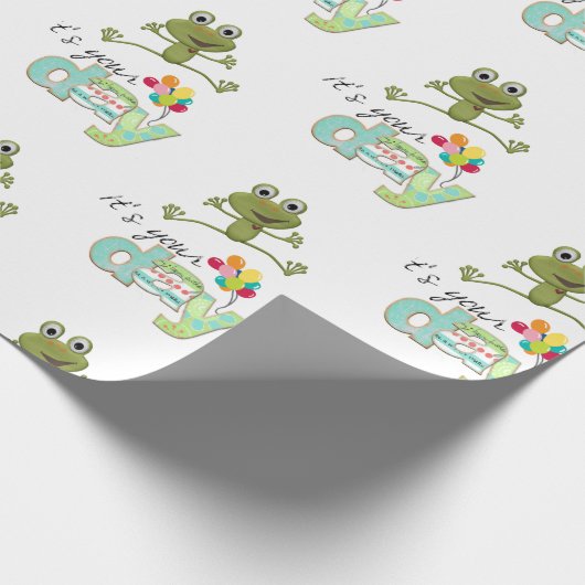 Happy Birthday Wrapping Paper FUN Frosch Geschenkpapier (Ecke)