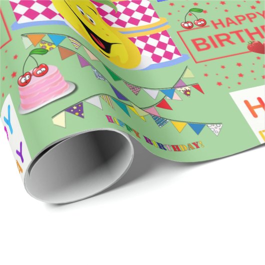 Happy Birthday Wrapping Paper Geschenkpapier (Rolleneckpunkt)