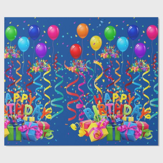 Happy Birthday Wrapping Paper Geschenkpapier (Flach)