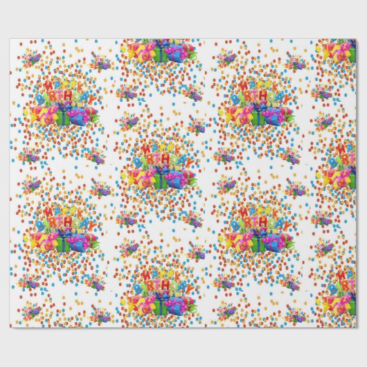 Happy Birthday Wrapping Paper Geschenkpapier (Flach)