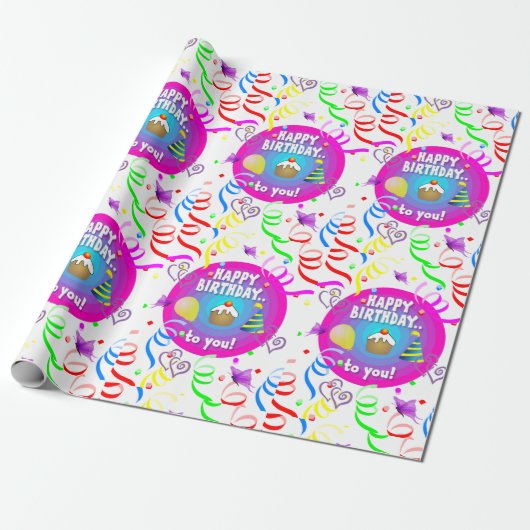Happy Birthday Wrapping Paper Geschenkpapier (Ungerollt)