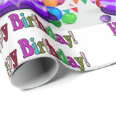 Happy Birthday Wrapping Paper Geschenkpapier (Rolleneckpunkt)