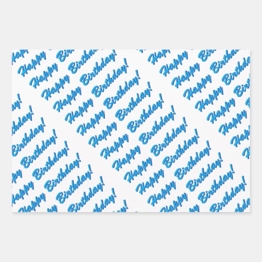 Happy Birthday Wrapping Paper Geschenkpapier Set (Vorderseite 2)