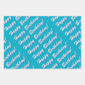 Happy Birthday Wrapping Paper Geschenkpapier Set (Vorderseite)