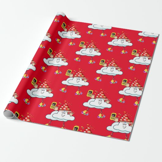 Happy Birthday Wrapping Paper IPhone Text Cloud Geschenkpapier (Ungerollt)