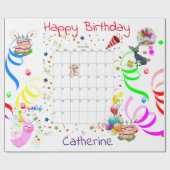 Happy Birthday Wrapping Paper Januar 2022 Geschenkpapier (Flach)