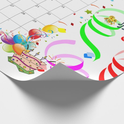 Happy Birthday Wrapping Paper Januar 2022 Geschenkpapier (Ecke)