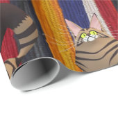 Happy Birthday Wrapping Paper Katze Lady Geburtsta Geschenkpapier (Rolleneckpunkt)