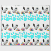 Happy Birthday Wrapping Paper Katze Lady Geburtsta Geschenkpapier (Flach)