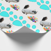 Happy Birthday Wrapping Paper Katze Lady Geburtsta Geschenkpapier (Ecke)