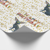 Happy Birthday Wrapping Paper Katze Lady Geburtsta Geschenkpapier (Ecke)