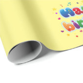 Happy Birthday Wrapping Paper Katze Lady Geburtsta Geschenkpapier (Rolleneckpunkt)