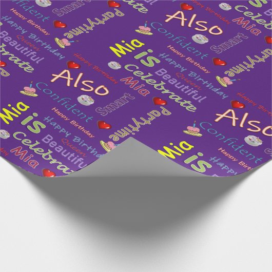 Happy Birthday Wrapping Paper Mia Geschenkpapier (Ecke)