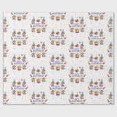 Happy Birthday Wrapping Paper Monkey Cupcake Geschenkpapier (Flach)