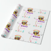 Happy Birthday Wrapping Paper Owl Geschenkpapier (Ungerollt)