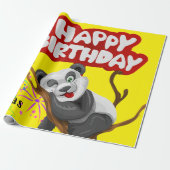 Happy Birthday Wrapping Paper Panda Bär Geschenkpapier (Ungerollt)