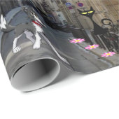 Happy Birthday Wrapping Paper Paris Frankreich Geschenkpapier (Rolleneckpunkt)