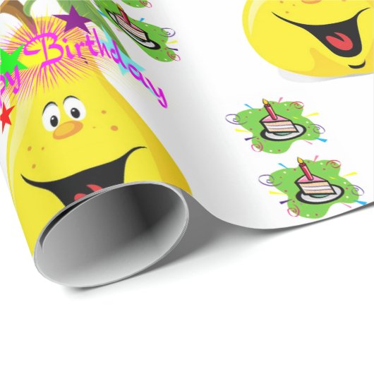 Happy Birthday Wrapping Paper Pear Geschenkpapier (Rolleneckpunkt)