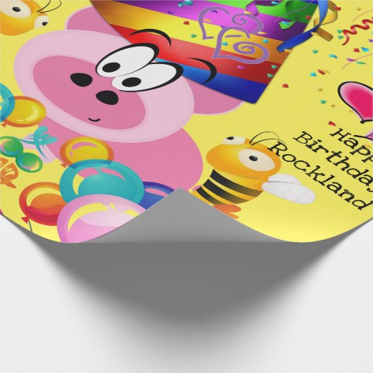 Happy Birthday Wrapping Paper Pig Hummel Geschenkpapier (Ecke)