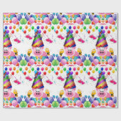 Happy Birthday Wrapping Paper Pig Hummel Geschenkpapier (Flach)