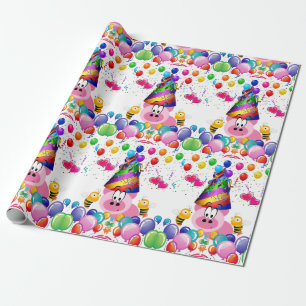 Happy Birthday Wrapping Paper Pig Hummel Geschenkpapier