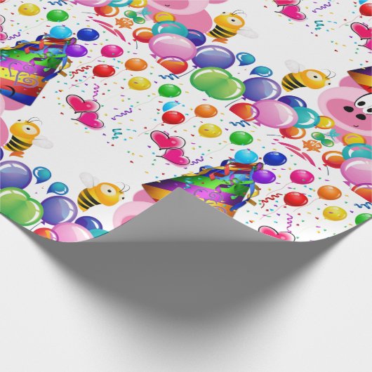 Happy Birthday Wrapping Paper Pig Hummel Geschenkpapier (Ecke)