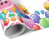 Happy Birthday Wrapping Paper Pig Hummel Geschenkpapier (Rolleneckpunkt)
