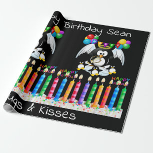 Happy Birthday Wrapping Paper Pinguin Geschenkpapier