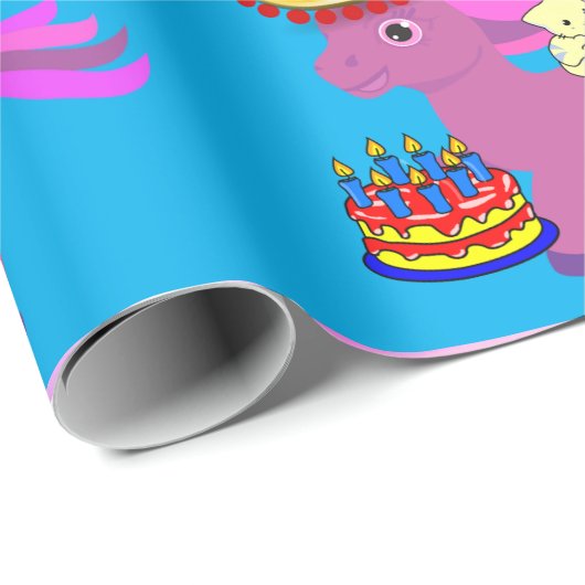 Happy Birthday Wrapping Paper Pony Geschenkpapier (Rolleneckpunkt)