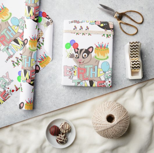 Happy Birthday Wrapping Paper Possum Cake Geschenkpapier (Kunsthandwerk)
