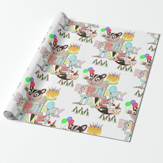 Happy Birthday Wrapping Paper Possum Cake Geschenkpapier (Ungerollt)