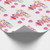 Happy Birthday Wrapping Paper Princess Geschenkpapier (Ecke)
