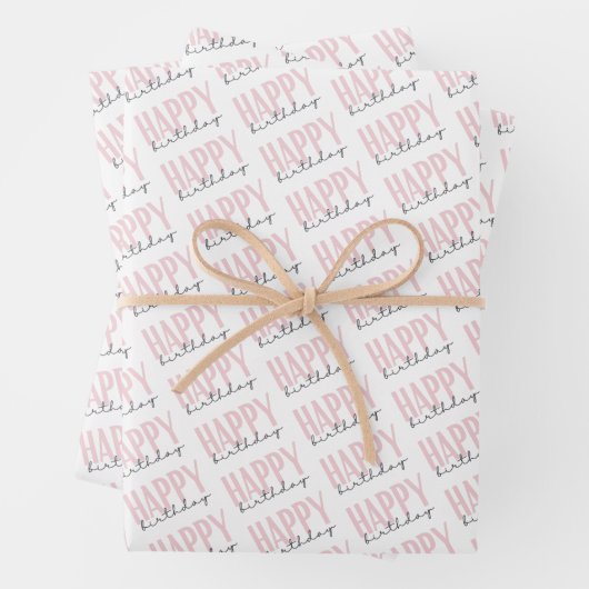 Happy Birthday Wrapping Paper Sheets Geschenkpapier Set (Beispiel)