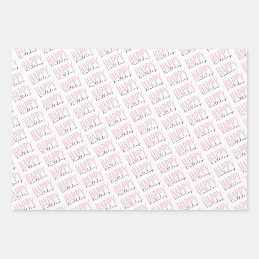 Happy Birthday Wrapping Paper Sheets Geschenkpapier Set (Vorderseite)
