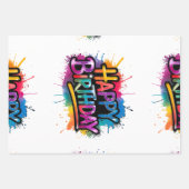 Happy Birthday Wrapping Paper Sheets Set Geschenkpapier Set (Vorderseite 2)