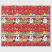 Happy Birthday Wrapping Paper Snowman Geschenkpapier (Flach)