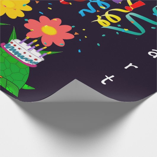 Happy Birthday Wrapping Paper Turtles Geschenkpapier (Ecke)