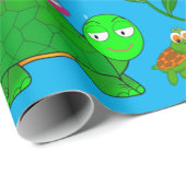 Happy Birthday Wrapping Paper Turtles Geschenkpapier (Rolleneckpunkt)