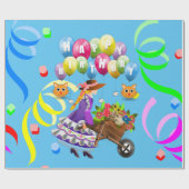 Happy Birthday Wrapping Paper Viktorianisch Geschenkpapier (Flach)