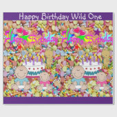 Happy Birthday Wrapping Paper Wild One Birthday Geschenkpapier (Flach)