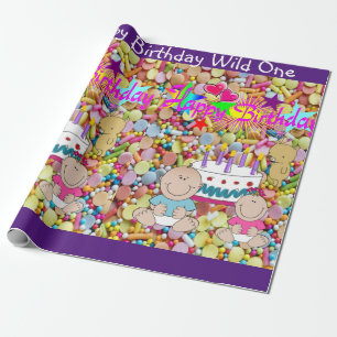Happy Birthday Wrapping Paper Wild One Birthday Geschenkpapier