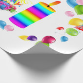 Happy Birthday Wrapping Papier Kerzen Balloons Geschenkpapier (Ecke)