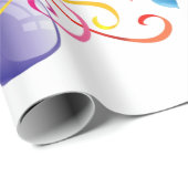 Happy Birthday Wrapping Papier Kerzen Balloons Geschenkpapier (Rolleneckpunkt)